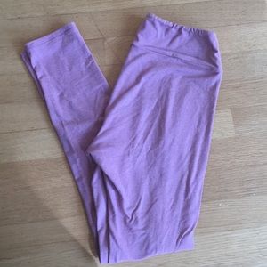 LuLaRoe heathered pink leggings solid OS